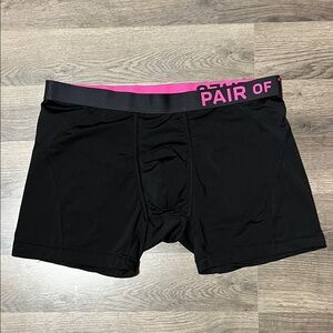 Pair of Thieves Black Boxer Briefs with Pink Waistband